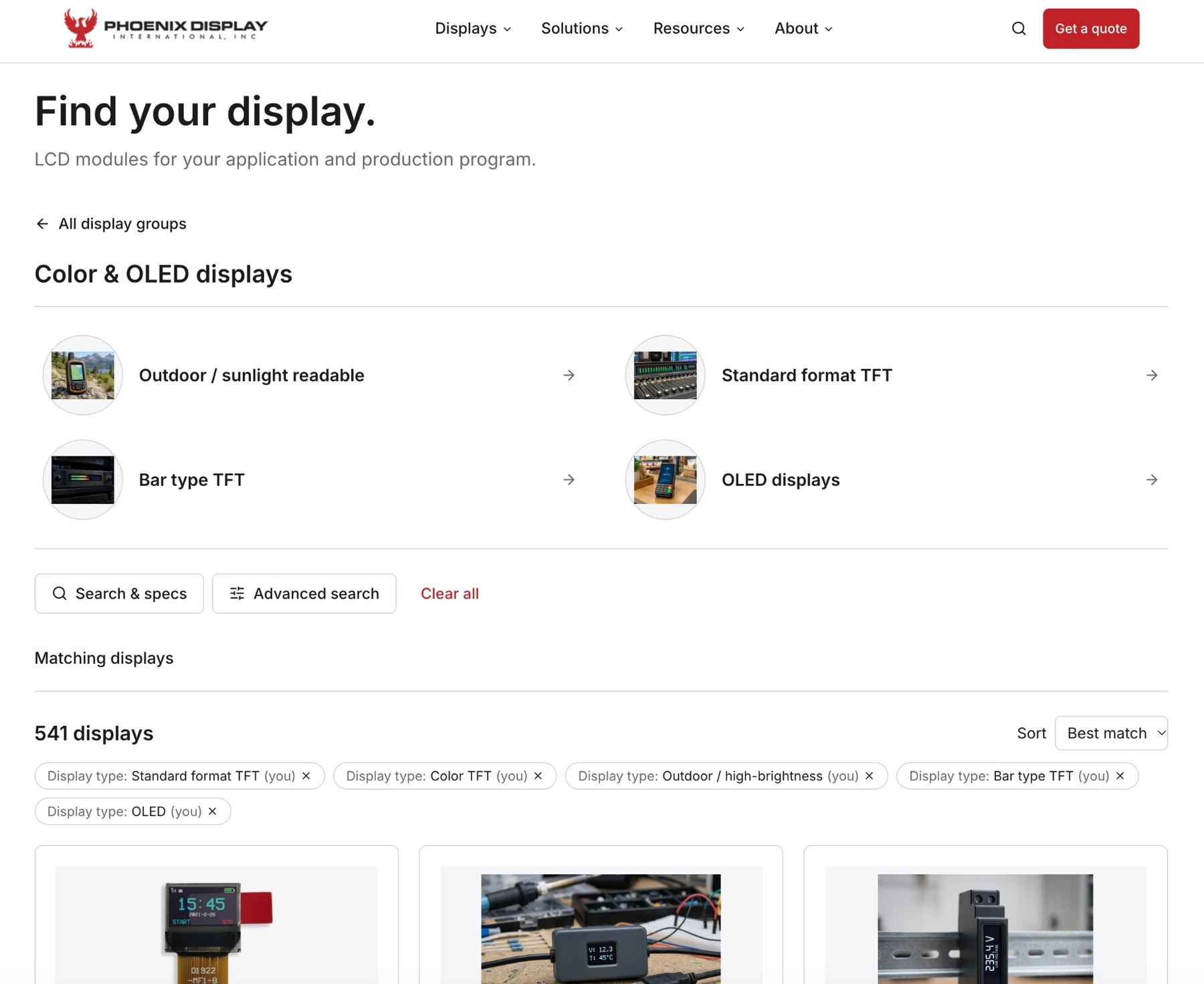 Phoenix Display International display finder, client data blurred